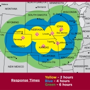 Coverage Area and Response Time Map
